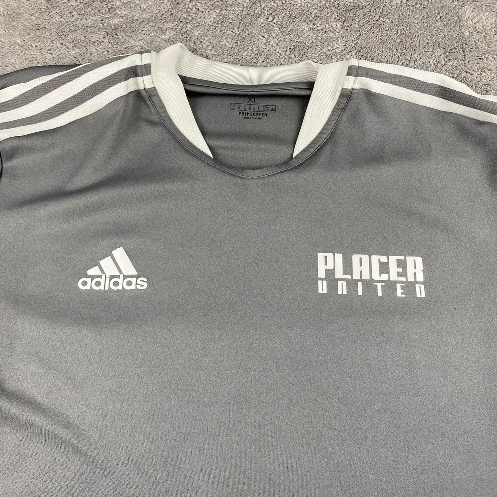 Adidas‎ Primegreen Training Jersey Mens XL Gray Short Sleeve Placer United